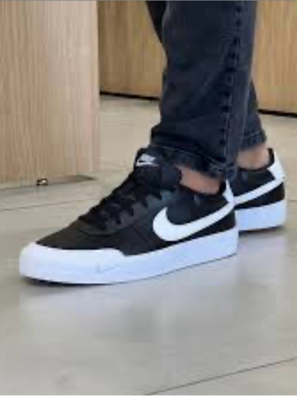Nike Court Shot Black and White Low-Profile Skate Sneakers